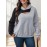 [Cozy Plus Size Hoodie] Cozy Plus Size Women's Hoodie | Long Sleeve Pullover with Cut-Out Detail, Gray & Black Color Block, Casual Style, Slight Stretch Fabric, Perfect for Fall and Winter, Autumn Clothing