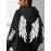 [Plus Size Angel Wings Hoodie] Soft & Comfortable Plus Size Angel Wings Print Hoodie | Long Sleeve Pullover with Pockets, Casual Style for Women, All Season Wear