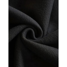 [Floral Print Hoodie] Women's Plus Size Floral Print Hoodie - Cozy Long Sleeve Pullover with Pockets, Soft Casual Wear, Brown with Red Roses and Green Leaves Design, Allseason Hoodie | Stylish Casualwear | Comfortable Fabri