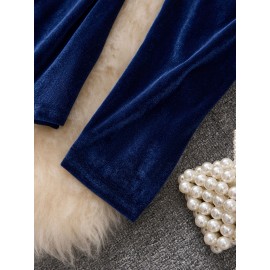 Plus Size, Oudong Selection Christmas Special Elegant Plus-Size Women's Metal Belted Top