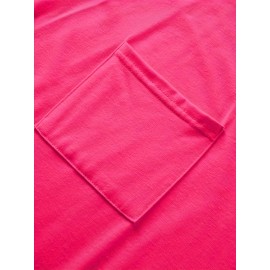 Large Size V-Neck Pocket Irregular Hem Short-Sleeved Top T-Shirt Two-Piece Set