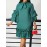 [New Arrival Plus Size Dress] Spring/Summer New Arrival - Elegant Plus Size Casual Chic Dress with Ruffled Bell Sleeves, Bow Detail, Stand Collar | Solid Color, Non-Stretch Fabric