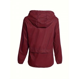 Raincoat Women Lightweight Rain Jackets Packable Outdoor Hooded Windbreaker