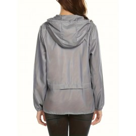 Raincoat Women Lightweight Rain Jackets Packable Outdoor Hooded Windbreaker