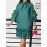 [New Arrival Plus Size Dress] Spring/Summer New Arrival - Elegant Plus Size Casual Chic Dress with Ruffled Bell Sleeves, Bow Detail, Stand Collar | Solid Color, Non-Stretch Fabric